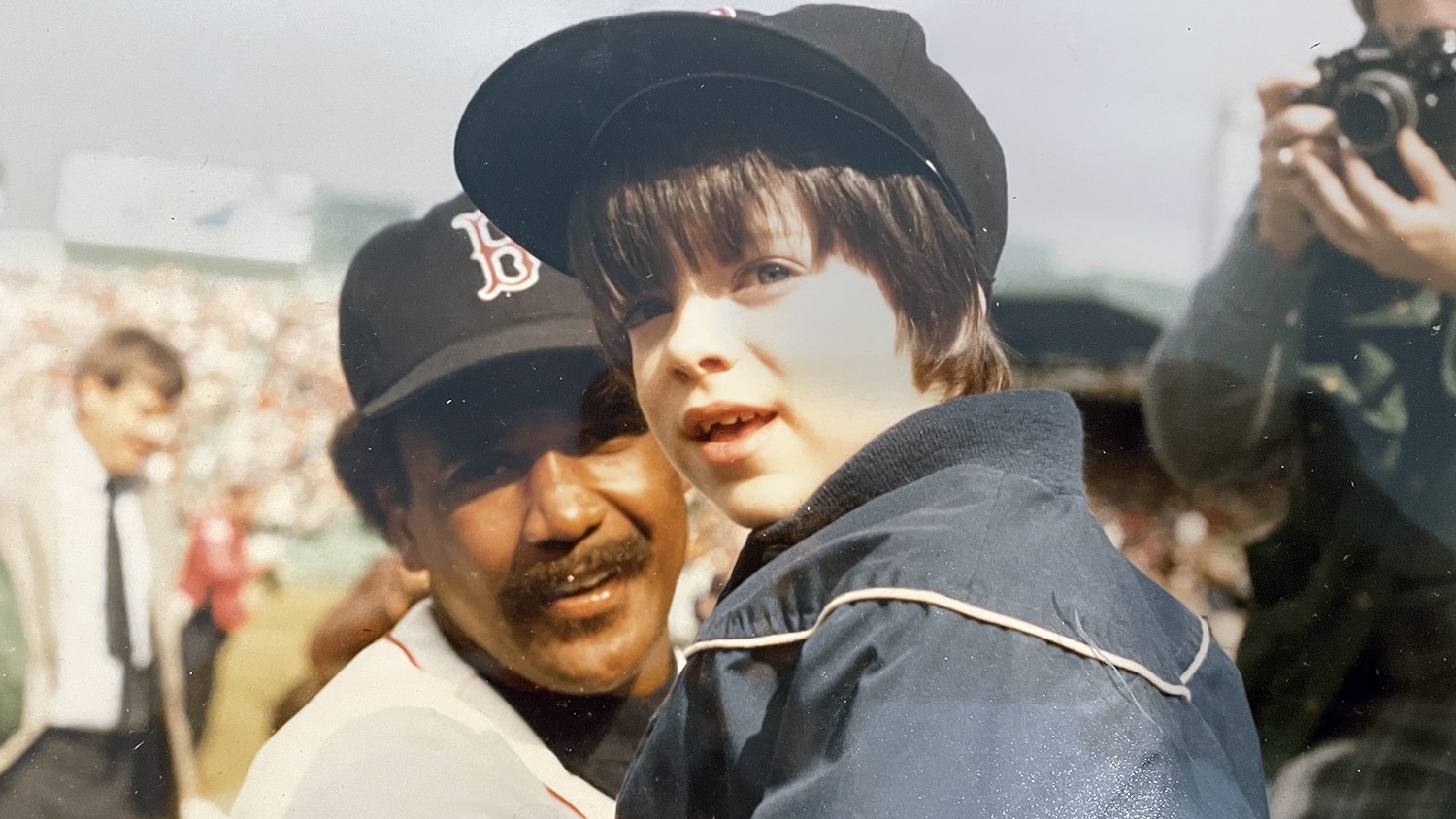 Jonathan Keane and Jim Rice at one-year reunion after near-fatal accident.