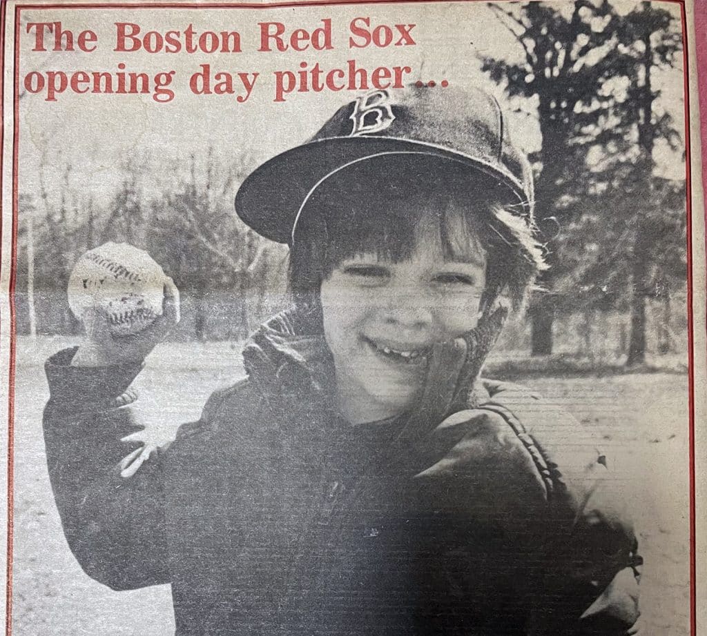 Keane was featured on the cover of the Red Sox program for opening day 1983.