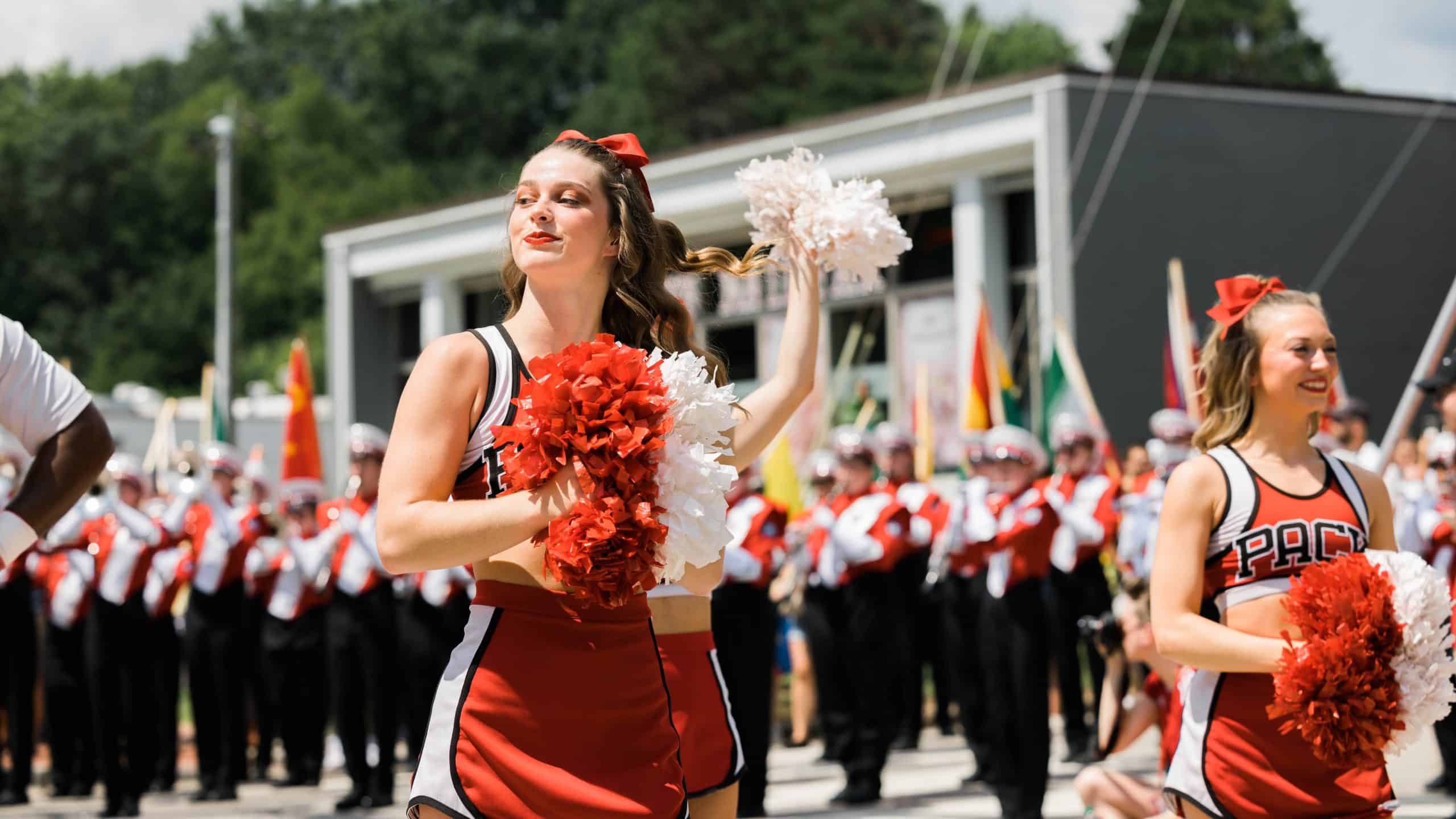 NC State cheerleaders and the Power Sound of the South pumped up Packapalooza-goers all afternoon.