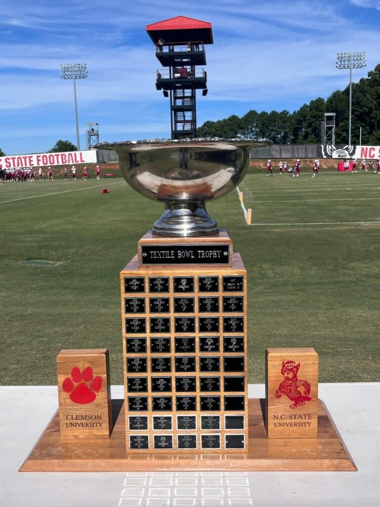 The Textile Bowl trophy.