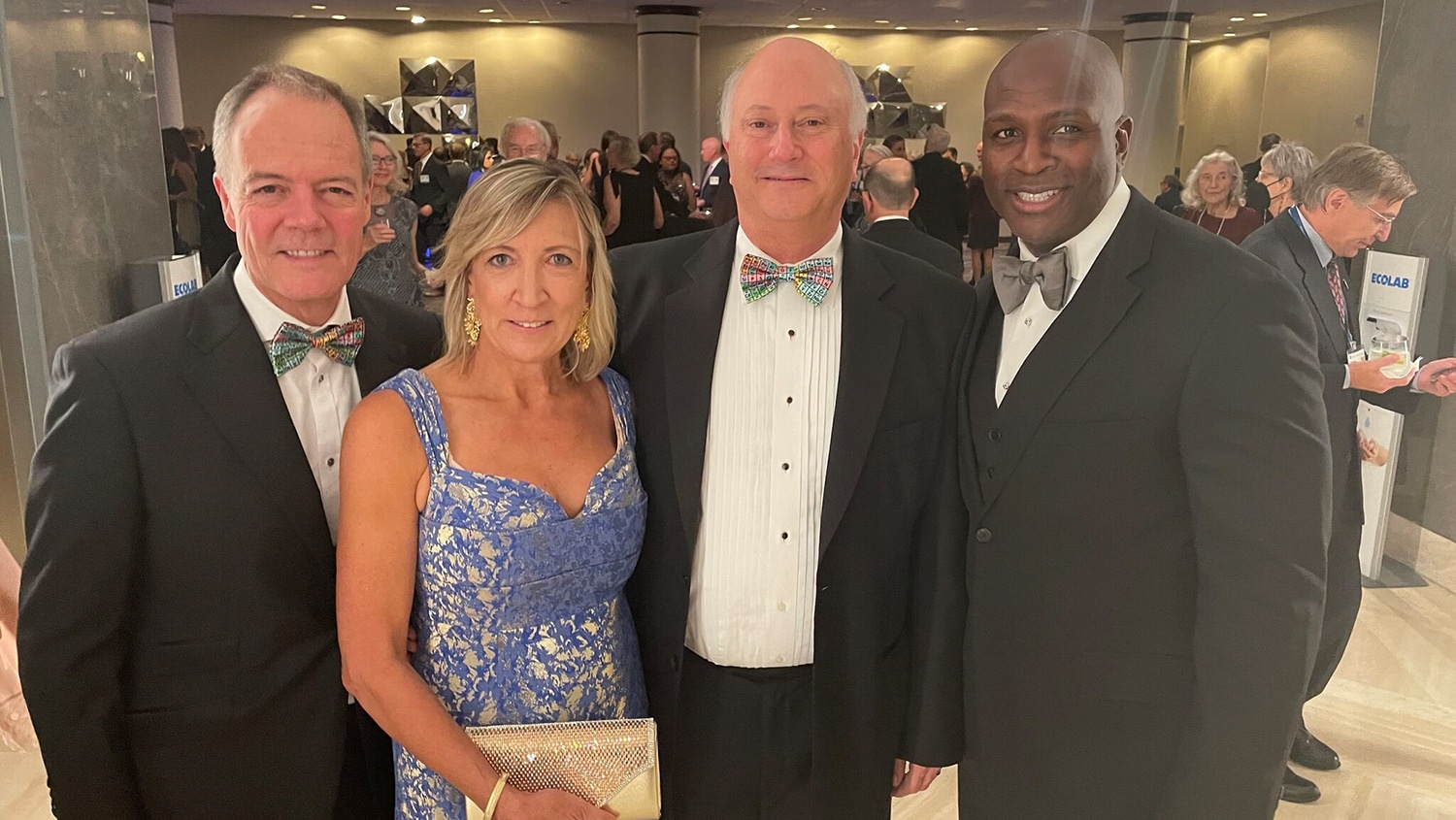 From left, Wolfspeed CEO Gregg Lowe, Nancy and John Palmour, and Wolfspeed board member Marvin Riley at Palmour's induction into the National Academy of Engineering earlier this month.