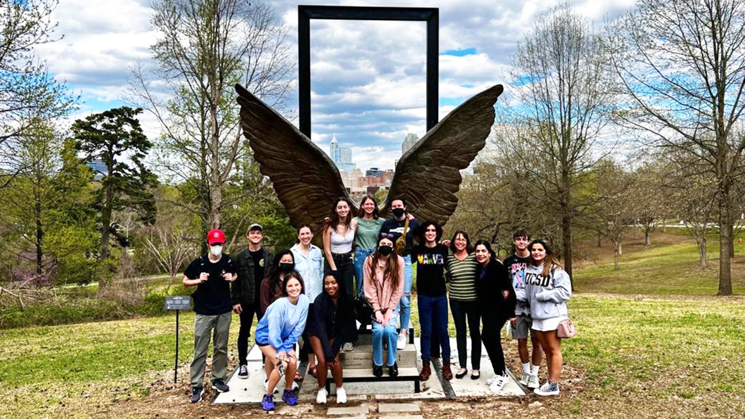 students gathered for a group photo