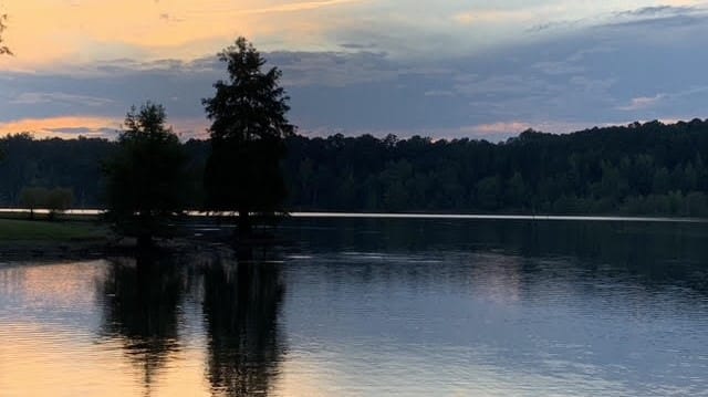 Falls Lake at sunset