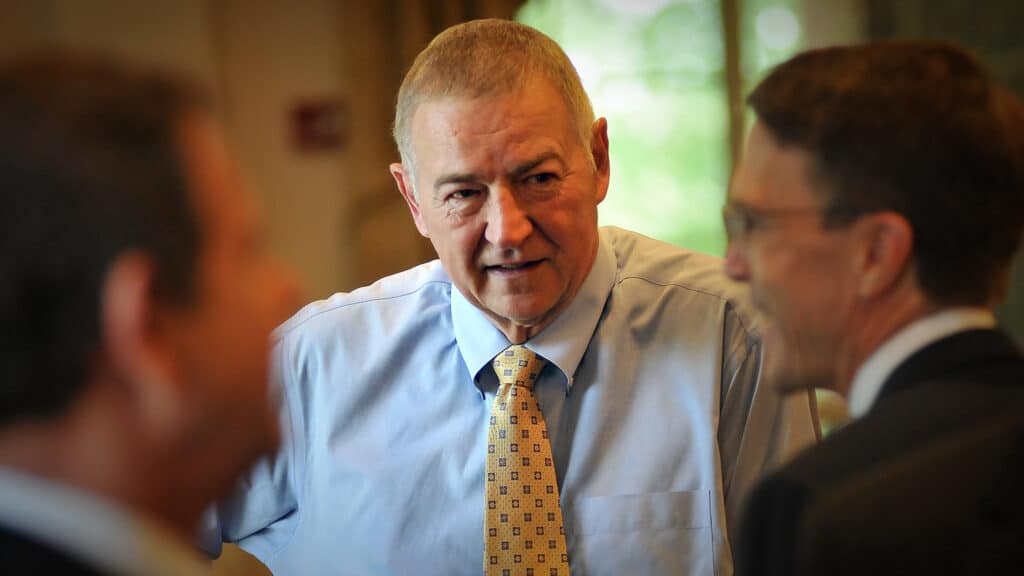 Jim Goodnight at a White House Council on Jobs and Competitiveness meeting at the Park Alumni Center in 2011.