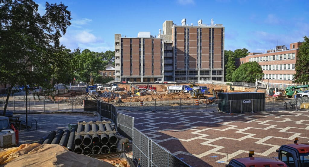 A construction site in the middle of the Brickyard