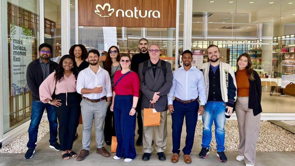 Students in Brazil visit Natura &Co, a multi-brand cosmetics group and certified B Corporation that embraces regeneration and circularity in its supply chains.