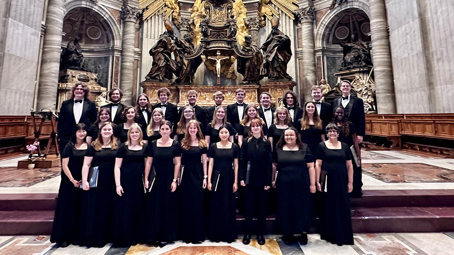 State Chorale in St. Peter’s Basilica at the Vatican after singing at Mass. Photo credit: Patrick Fargier