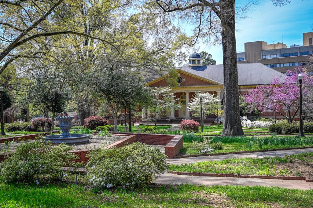 Mary Yarbrough Court in the spring