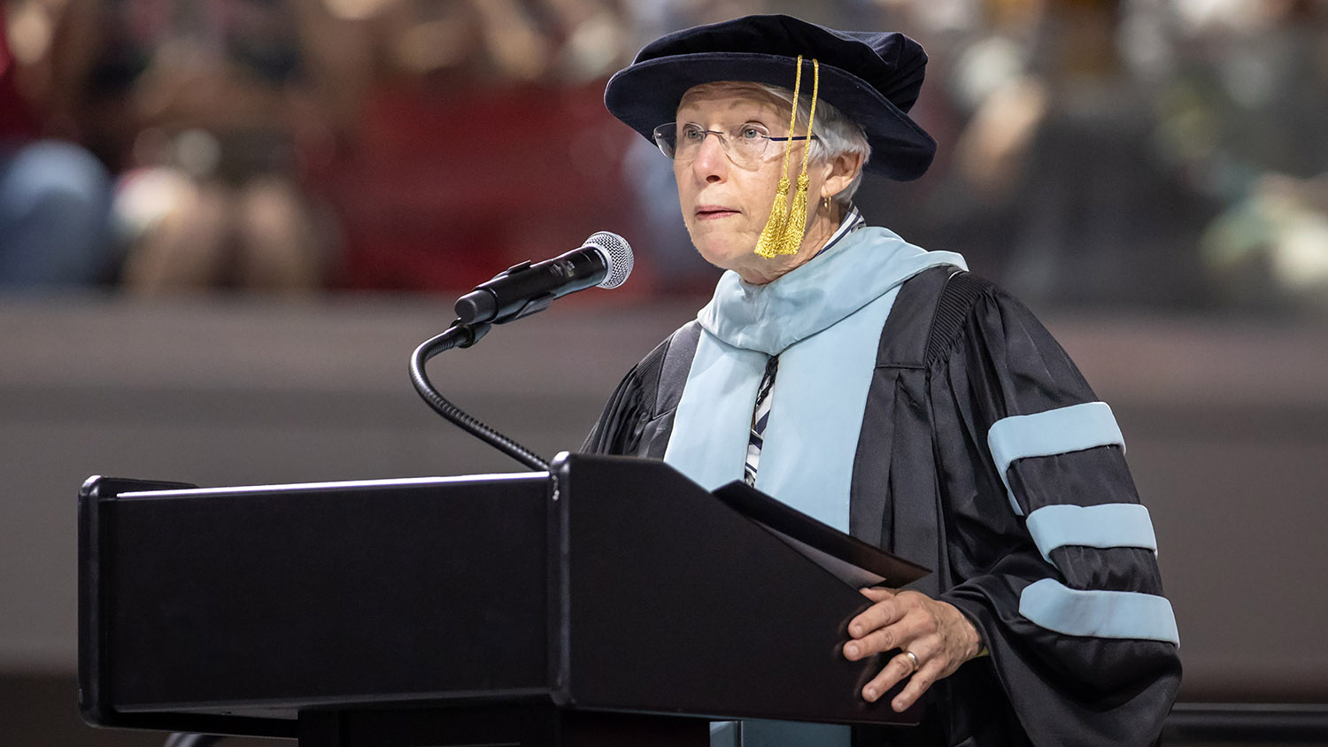 Mary Ann Danowitz in cap and gown