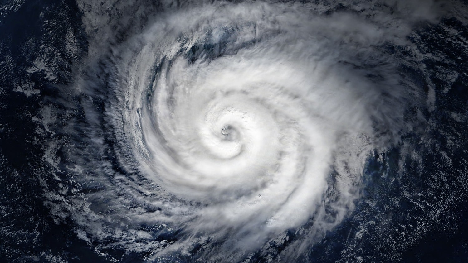 Satellite image of the eye of a hurricane