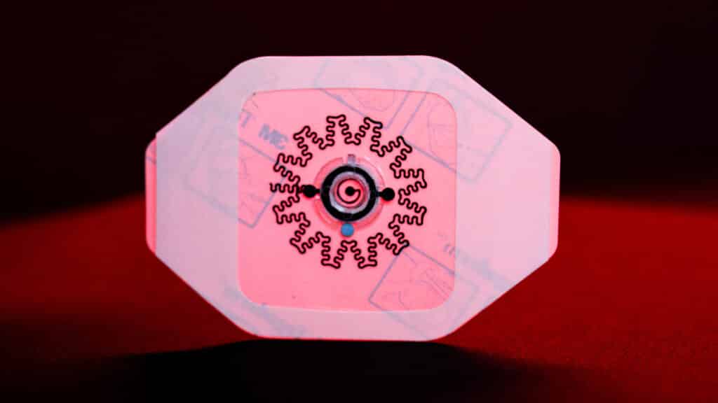 An electric bandage with circular components in its center. 