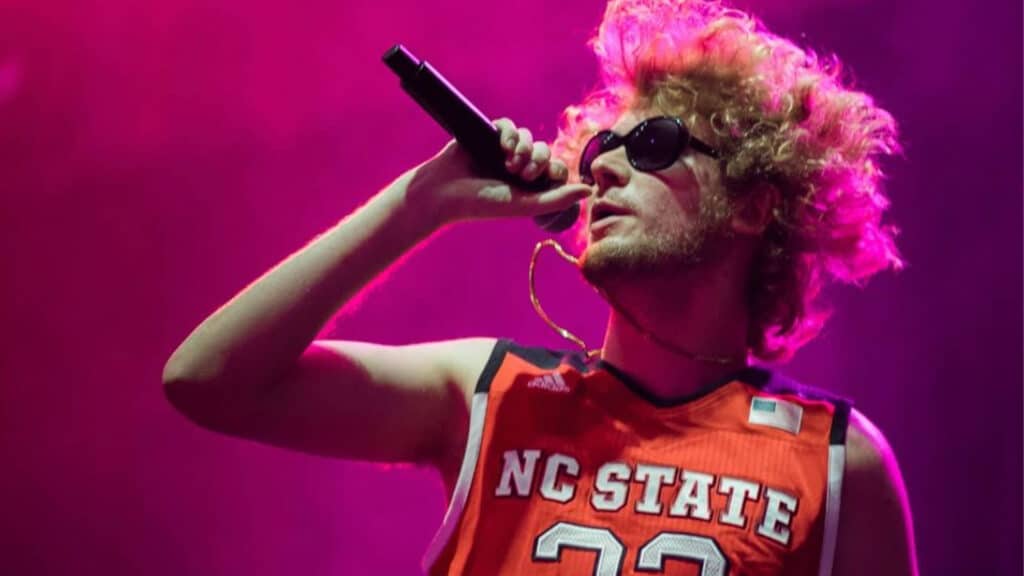 Yung Gravy performs at the PackHowl concert in 2021. 