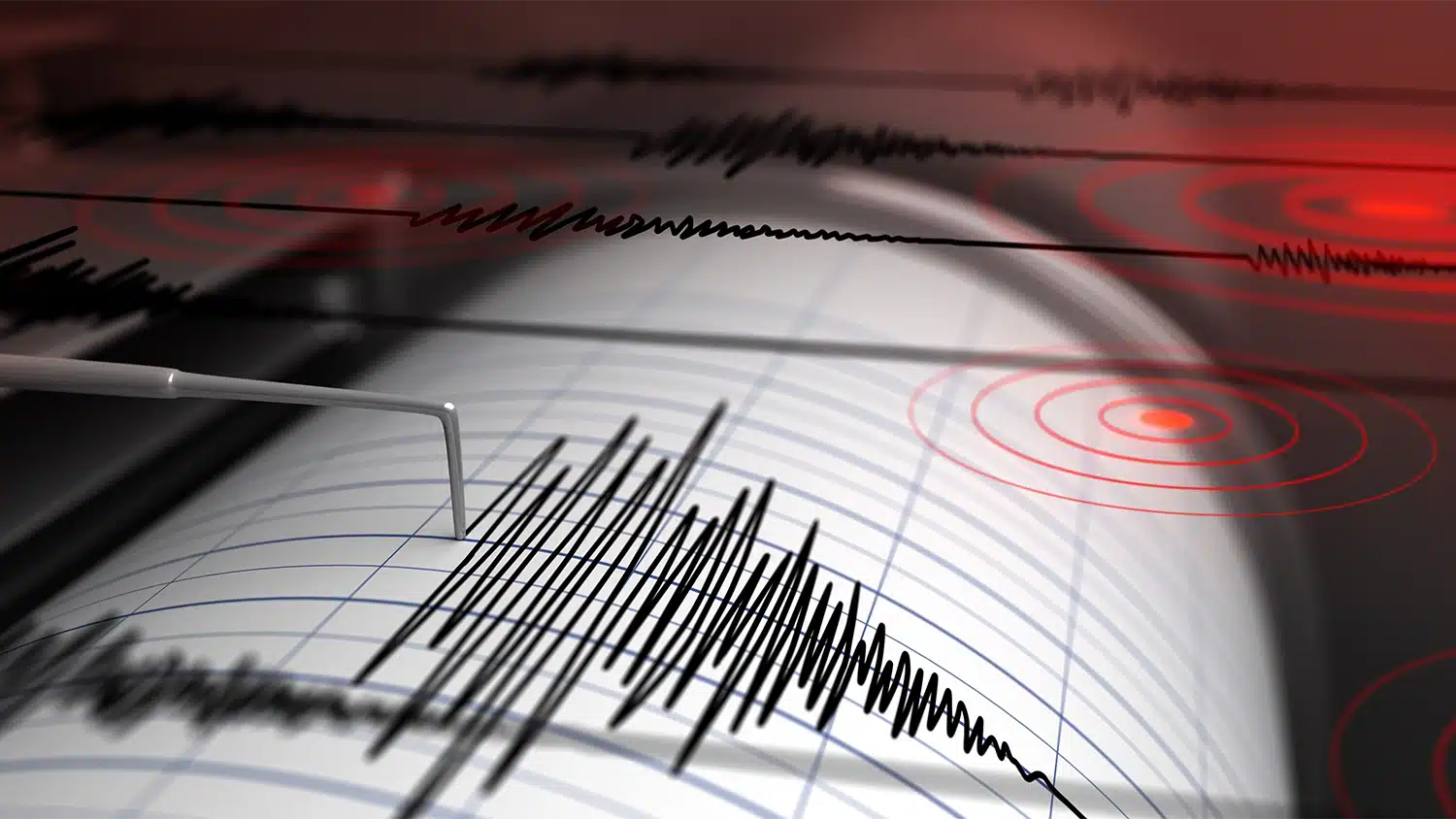 An image of seismograph collecting data on an tectonic vibrations. 