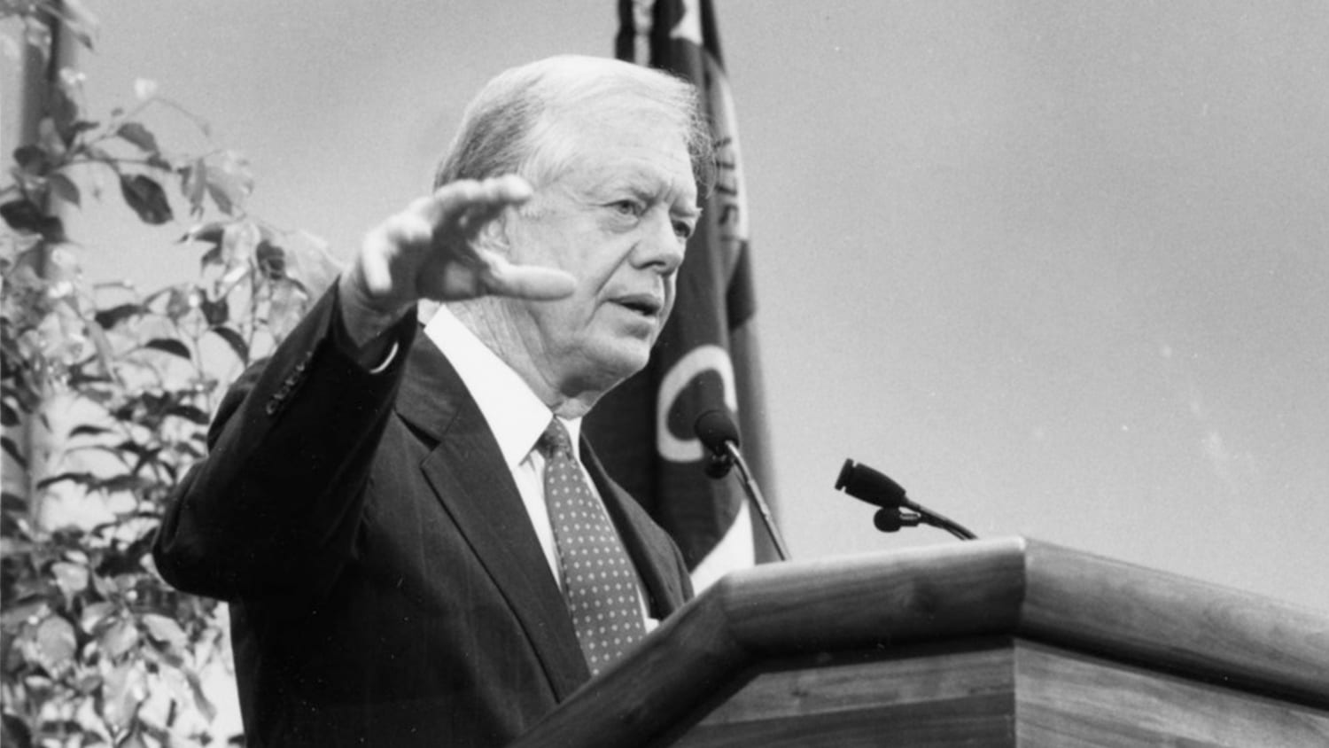 Jimmy Carter speaks at the Emerging Issues Forum at NC State in 1991.